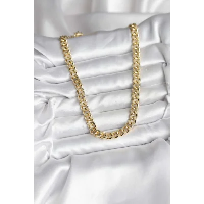 BUĞZ 14K Gold Renk Kaplama Kalın Zincir Model CM Kadın Kolye - Lisinya