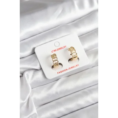 BUĞZ 14K Gold Renk Kaplama Samanyolu Model CM Kadın Küpe