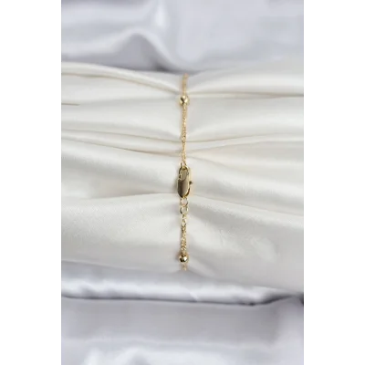 BUĞZ 14K Gold Renk Kaplama Topçuklu Model CM Kadın Bileklik - Lisinya