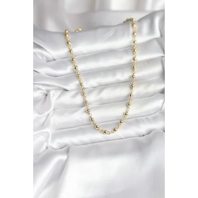 BUĞZ 14K Gold Renk Kaplama Topçuklu Zincir Model CM Kadın Kolye - Lisinya