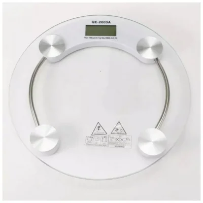 BUĞZ 150 Kg Kapasiteli Yuvarlak Şeffaf Dijital Banyo Cam Baskül Terazi Tartı