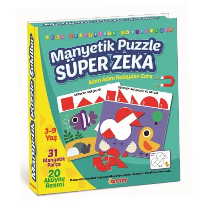 BUĞZ 1536 DıyToy Manyetik Puzzle - Super Zeka / 31 Parça Puzzle / 3-9 yaş
