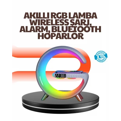 BUĞZ 15W Hızlı Kablosuz Şarj Destekli Çok Fonksiyonlu Akıllı Masa Lambası