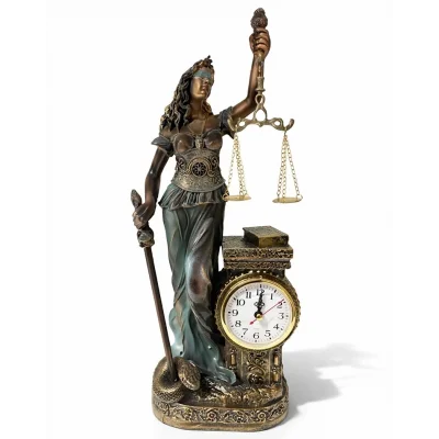 BUĞZ 15x10 cm Polyester Saatli Adalet Figürü