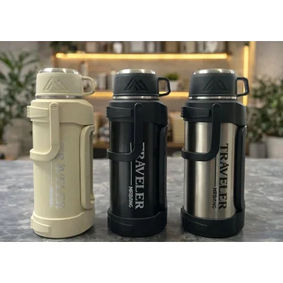 BUĞZ 1600 ml Bardaklı Çift Katmanlı Vakumlu Paslanmaz Çelik Termos