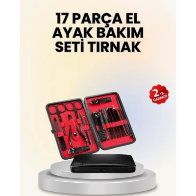 BUĞZ 17 Parçalık Deri Kaplamalı Manikür Seti
