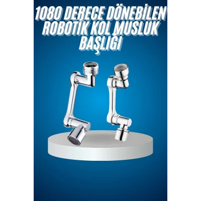  180 Derece Dönebilen Fonksiyonel Paslanmaz Çelik Robotik Kol Musluk Başlığı