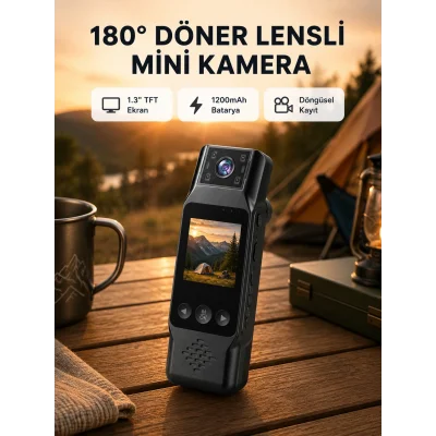 BUĞZ 180° Döner Lensli Mini Kamera 1080P Full HD Hareket Algılama 1200mAh