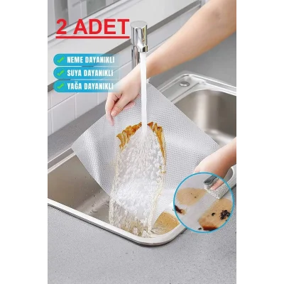  ( 2 ADET ) Çok Amaçlı Pratik Kaydırmaz 45 Cm X 3 Metre Raf Örtüsü (Mutfak-Dolap içi-Buzdolabı )