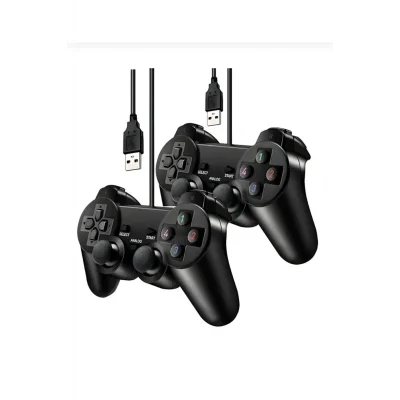 BUĞZ 2 adet siyah bluetooth bağlantılı PC uyumlu titreşimli analog joystick oyun kolu