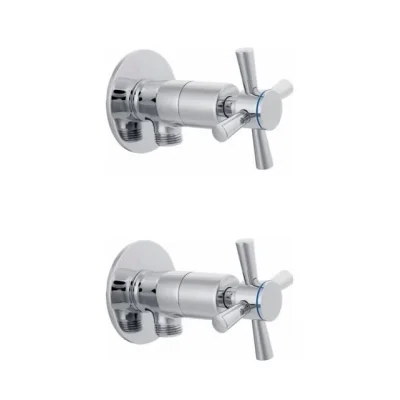  2 Li Artı Aç Kapa 4 Kollu Krom Çevirveli Taharet Musluğu