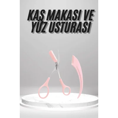 BUĞZ 2li Kaş Bakım Seti Taraklı Kaş Makası Ve Kaş Usturası Kaş Şekillendirici