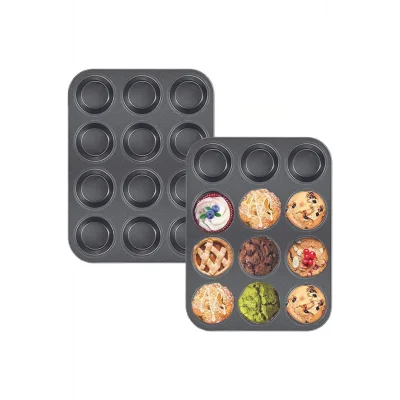  2Lİ SET Muffin Kalıbı 12li Fırın Mini Kek Browni Kekstra Kalıbı Cupcake Kapsülü