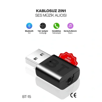 BUĞZ 2si 1 Arada Tak Çalıştır Kablosuz Aux Rx/tx Transmitter Ses Alıcı Verici