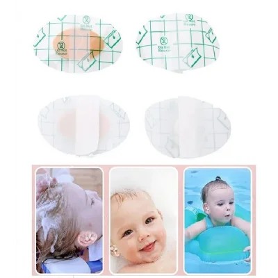 BUĞZ 20 Adet Bebek Banyo Havuz Kulak Bandı -Şeffaf Su Geçirmez Yapışkanlı Bant Kuaför Bandı