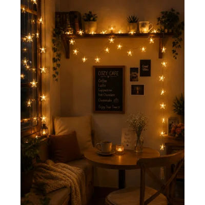 BUĞZ 20 LED Yıldız Işık Zinciri Günışığı Beyaz Dekoratif Süs Lambası