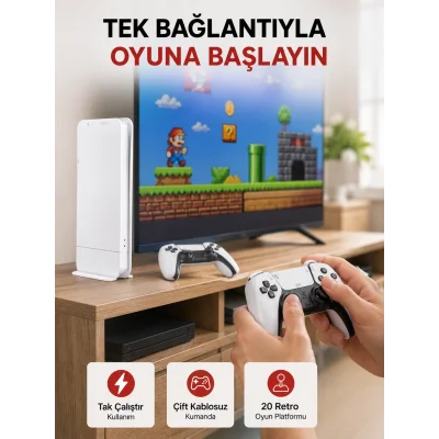 BUĞZ 20.000 Klasik Oyun Dahili Kablosuz Kontrollü Oyun Kutusu