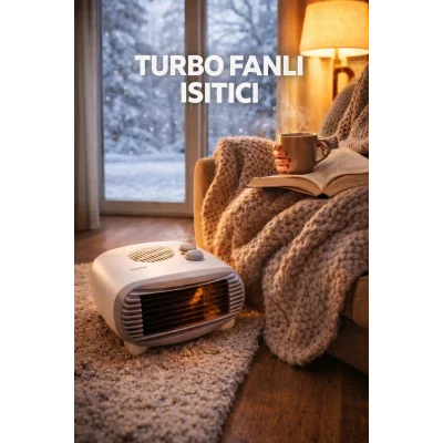 BUĞZ 2000W Elektrikli Turbo Fanlı Isıtıcı, Termostatlı, Sıcak-Soğuk Hızlı Isıtma, 25 m Alan Kapasitesi