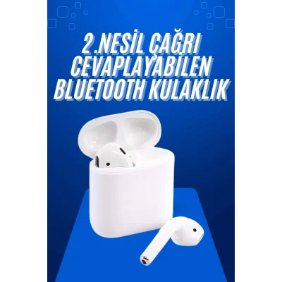 2025 Model Çağrı Cevaplayabilen Bluetooth Kulaklık Beyaz Dokunmatik Kontrol