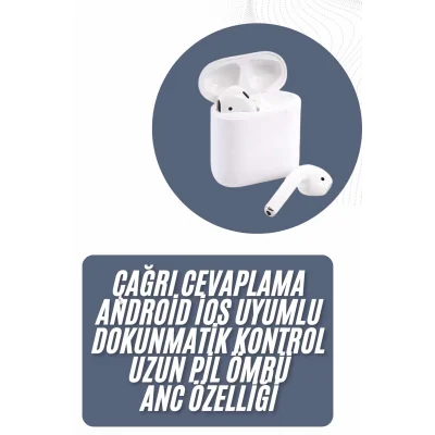 BUĞZ 2025 Model Çağrı Cevaplayabilen Bluetooth Kulaklık Beyaz Dokunmatik Kontrol - BUĞZ