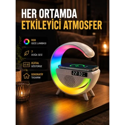 BUĞZ 2025 Yeni Seri 15W Kablosuz Şarjlı LED Atmosfer Lambası