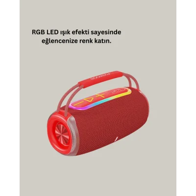 BUĞZ 20W Güçlü Ses Çift Sürücülü RGB LED Işıklı Bluetooth 5.3 Hoparlör - BUĞZ