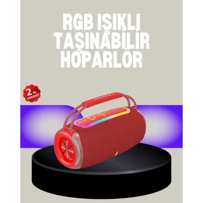  20W Kablosuz Bluetooth Hoparlör RGB Işık Efektli USB/SD/AUX Destekli