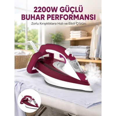 BUĞZ 2200W Seramik Kaplama Estetik Tasarımı 360 Derece Dönebilir Kablosu