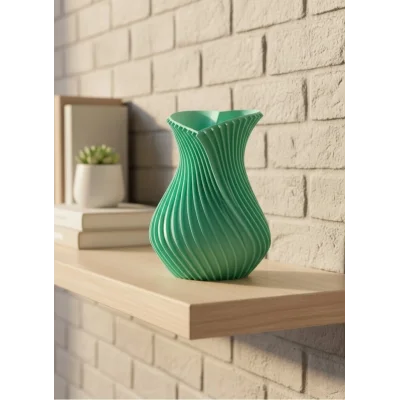 BUĞZ 24 cm Turkuaz Kalp Formlu Büyük Boy Vazo Estetik Dekor Ürünü