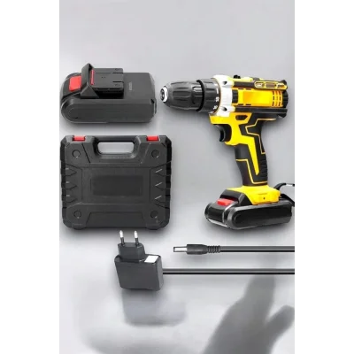 BUĞZ 24 Parça Çift Bataryalı Şarjlı Matkap Seti 24W Motor ve Otomatik Mil Kilitli Tasarım