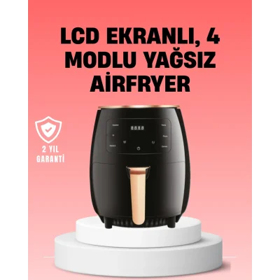 BUĞZ 2400W Güçlü Airfryer 6L Yağsız Sağlıklı Pişirici LCD Dokunmatik