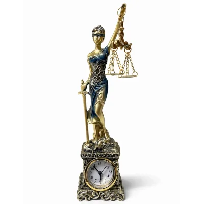 BUĞZ 26x7 cm Polyester Saatli Adalet Figürü