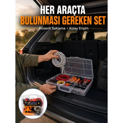 BUĞZ 27 Parça Oto Güvenlik ve Bakım Seti Şeffaf Taşıma Kutulu Araç Ekipman Çantasız
