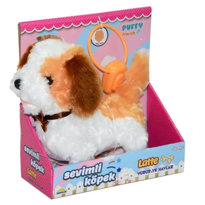 BUĞZ 2860  Sesli Hareketli Peluş Sevim Köpek Latte