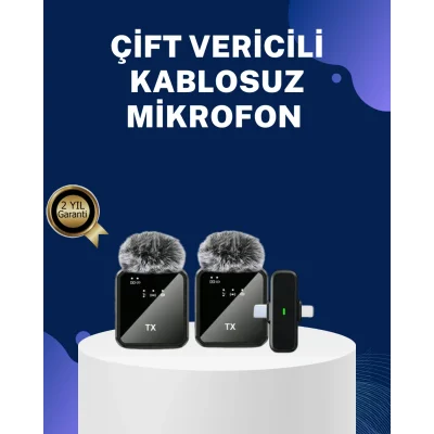 BUĞZ 2in1 Kablosuz Yaka Mikrofonu iOS ve Android Uyumlu