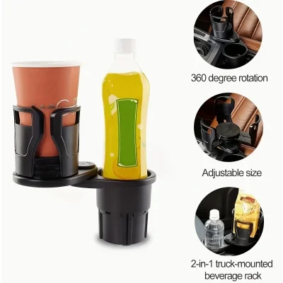 BUĞZ 2’si 1 Arada Ayarlanabilir Araç Bardak Tutucu, Genişleyebilir Üst Kısım 3”-6.2”, Şişe Adaptörü, Araba Organizatörü, Dayanıklı Taban, Ramblers Hydroflask Uyumlu, Modern Araç Düzenleyic