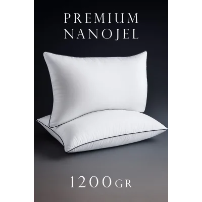  3 Adet 50x70cm Nano Jel Lüks Yastık | 1200gr Anti-alerjik Pamuklu Yastık Seti 3lü