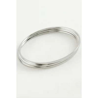 BUĞZ 3 Adet Ajda Lüks Çelik Bilezik 65*2 mm