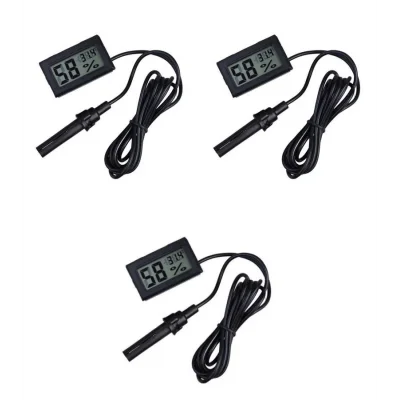  3 Adet Dijital Ekran Sıcaklık Ve Nem Ölçer - Termometre Higrometre Kuluçka