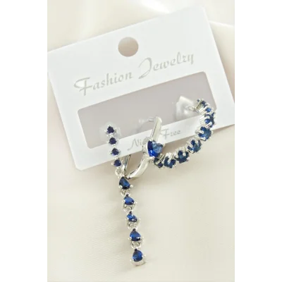  3 Adet Kalp Zirkon Taşlı Küpe