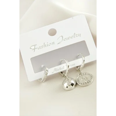  3 Adet Yıldız Zirkon Taşlı Küpe