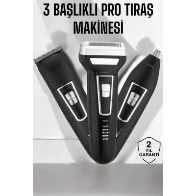  3 Başlıklı Profesyonel Tıraş Makinesi