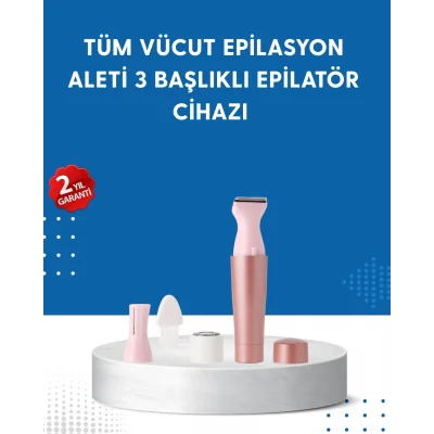  3 Başlıklı Taşınabilir Yüz ve Vücut Tüy Alma Makinesi