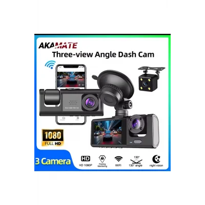  3 Kanal Araba DVR HD 1080P 3 Lensli Araç İçi KameraÜç Yönlü Kamera DVR Kaydedici Video