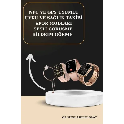 BUĞZ 3 Kordonlu Pembe Amoled Ekran Akıllı Saat ve Yeni Nesil Pro Kablosuz Bluetooth Kulaklık ANC/ENC - BUĞZ