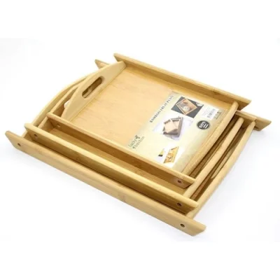  3lü Bambu Tepsi Model 1