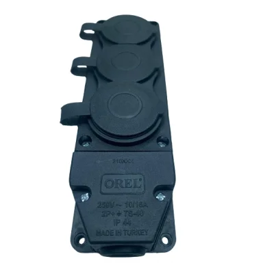  3 Lü Kauçuk Grup Priz Monofaze 1X16A 220 V