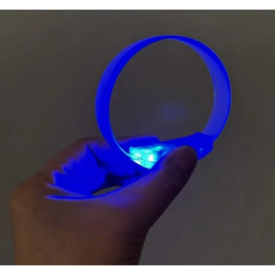 BUĞZ 3 Modlu Pilli Led Işıklı Esnek Parti Bilekliği Mavi