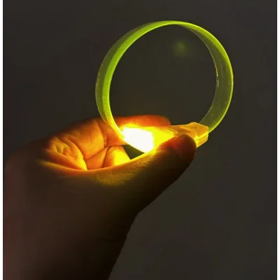 BUĞZ 3 Modlu Pilli LED Işıklı Esnek Parti Bilekliği Sarı