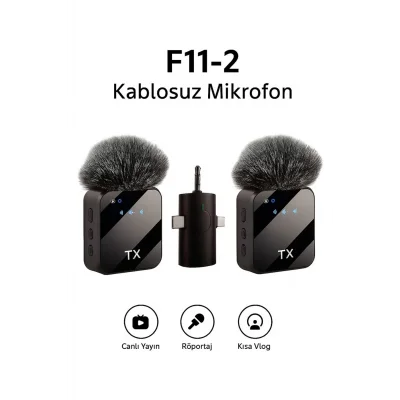 BUĞZ 3ü 1 Arada Kablosuz Yaka Mikrofonu Seti ile Type-C, Lightning ve Jack Girişli Cihazlarda Kayıt